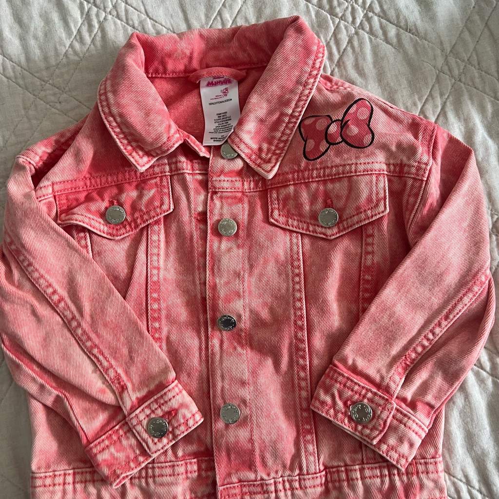 Disney Pink Jean Jacket With Bow Detail